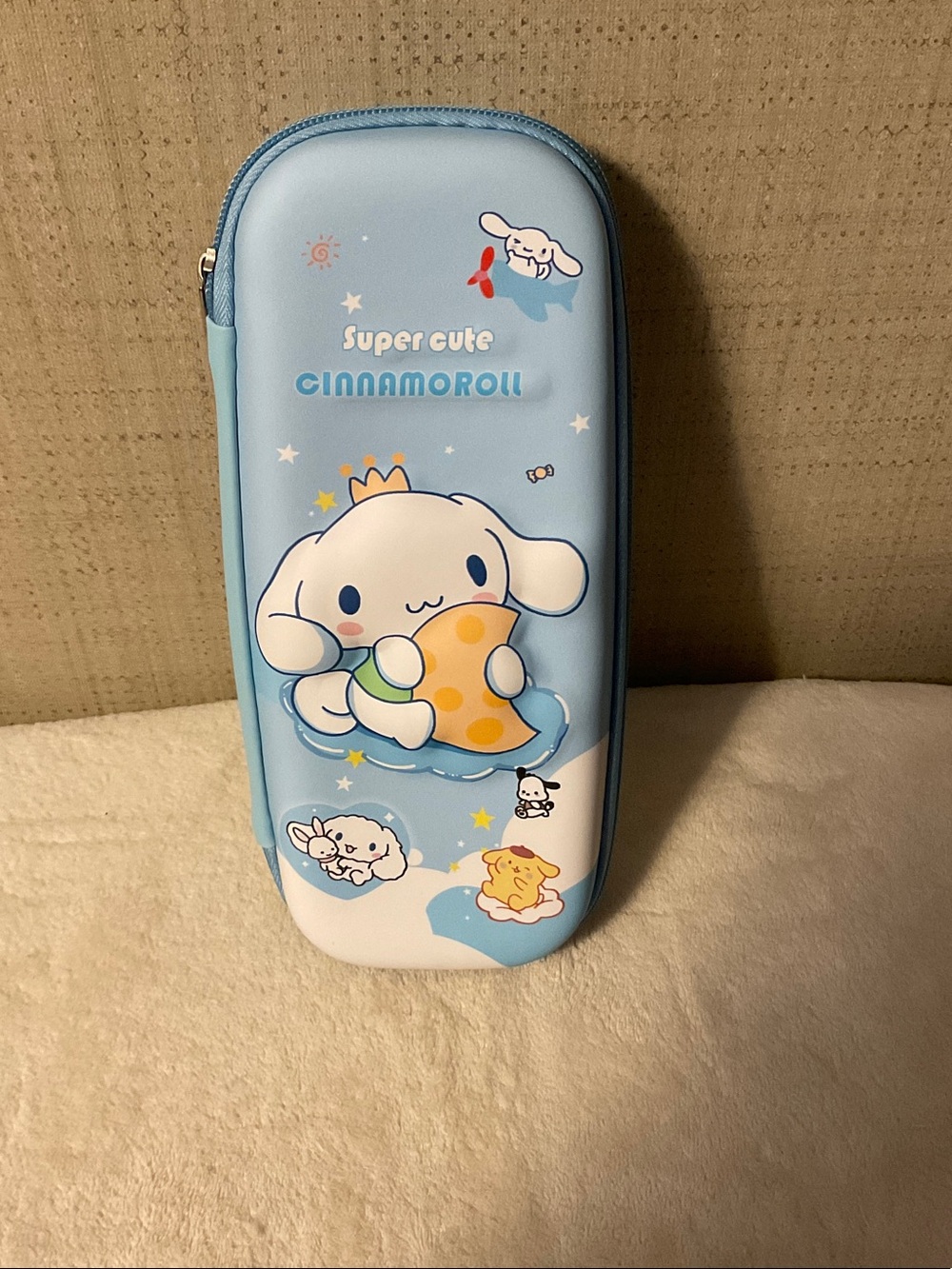 Sanrio Cinnamoroll Light Blue Zip Case with Cute Character Print